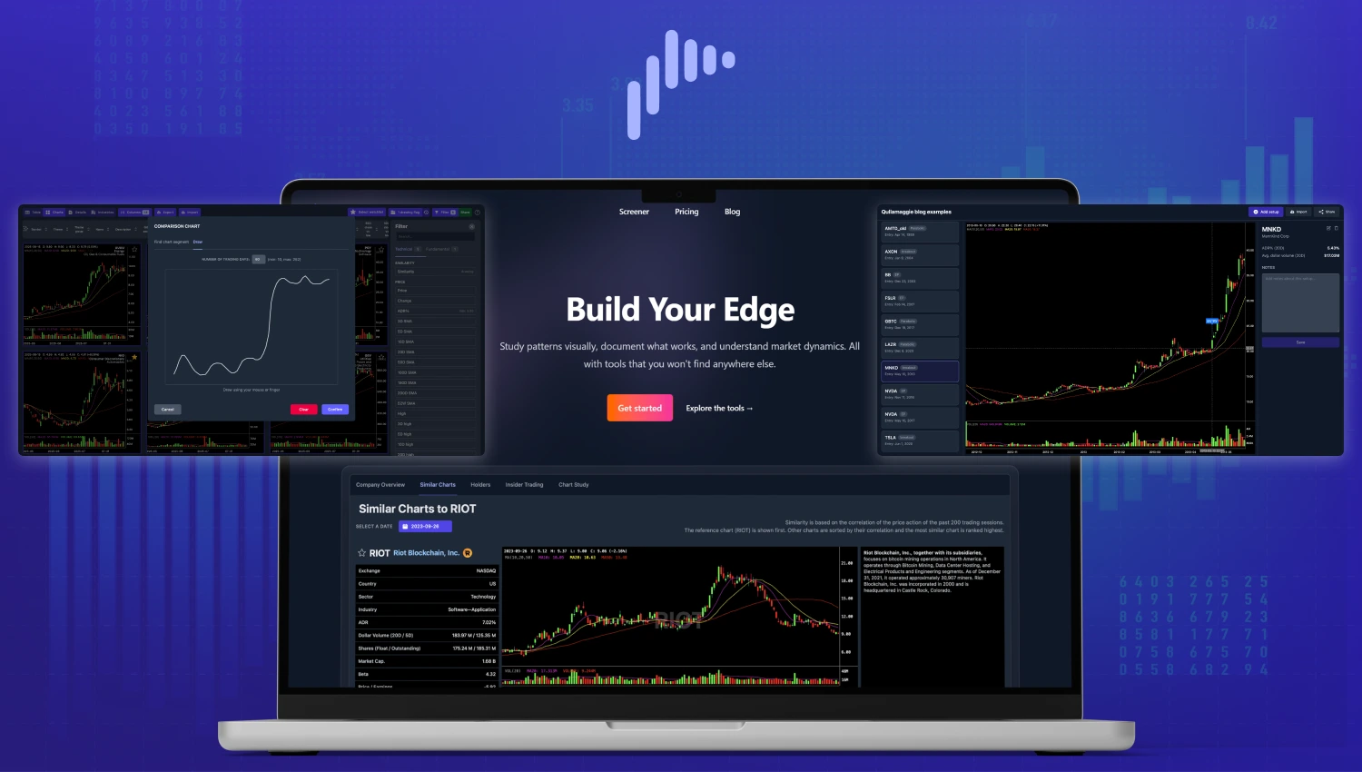 Base.report dashboard showing stock analysis, charts, and investor research tools