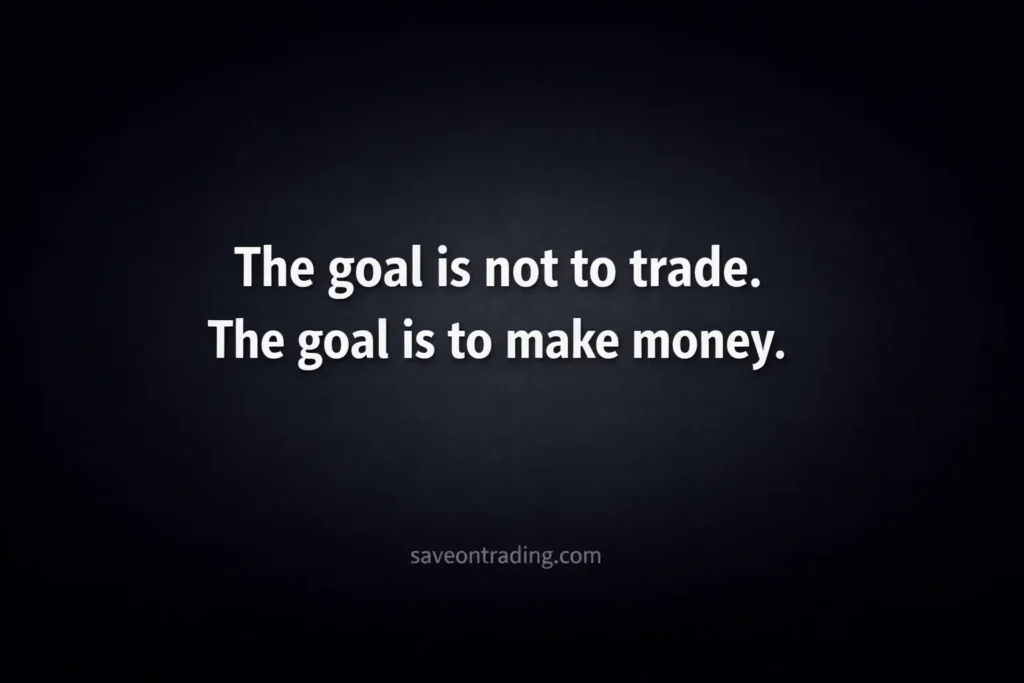 The goal is not to trade, the goal is to make money trading quote on dark background