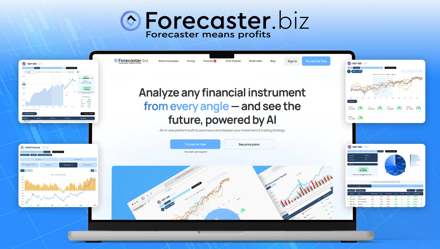 Forecaster.biz financial forecasting dashboard for stock valuation and return analysis