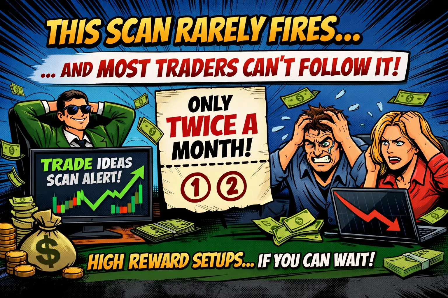 Trade Ideas scanner for swing trading.